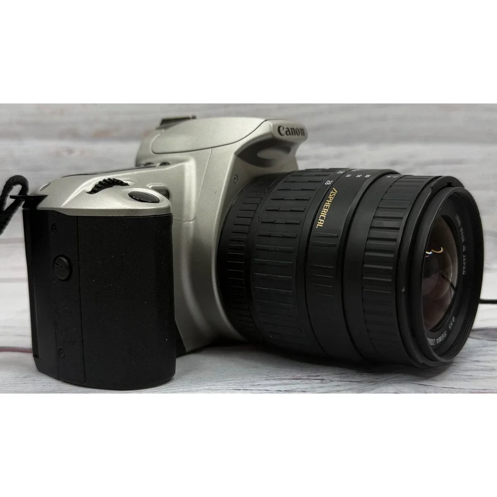 Canon EOS Rebel 2000 35mm Film SLR Camera with Sigma 28-80mm Macro Lens Silver